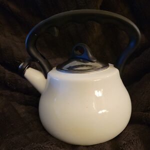 REMEDY Porcelain Enamel Whisteling Tea Kettle NWT